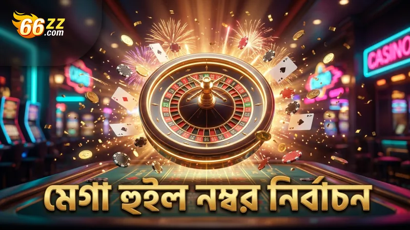 মেগা হুইল নম্বর নির্বাচন ও মাল্টিপ্লায়ার সম্পর্কিত তথ্য।