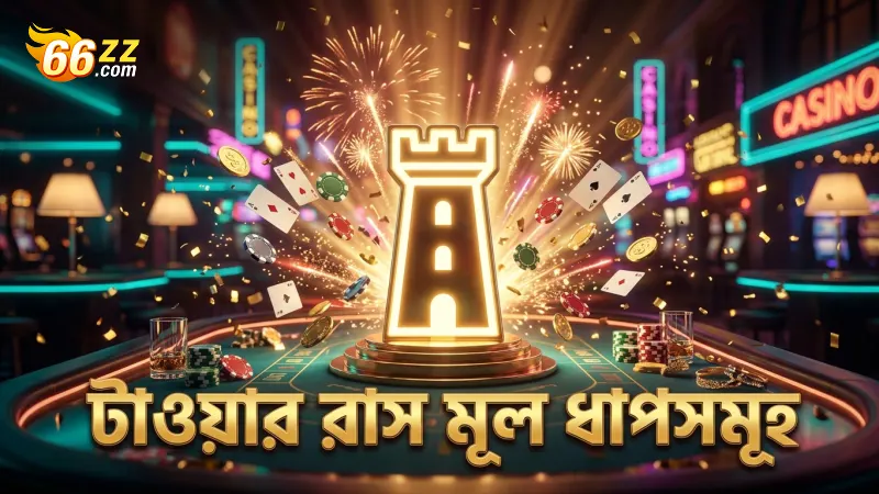 টাওয়ার রাস গেমের মূল ফ্লোর ও ধাপগুলি।